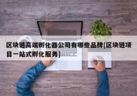 区块链高端孵化器公司有哪些品牌[区块链项目一站式孵化服务]