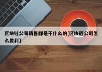 区块链公司销售都是干什么的[区块链公司怎么盈利]